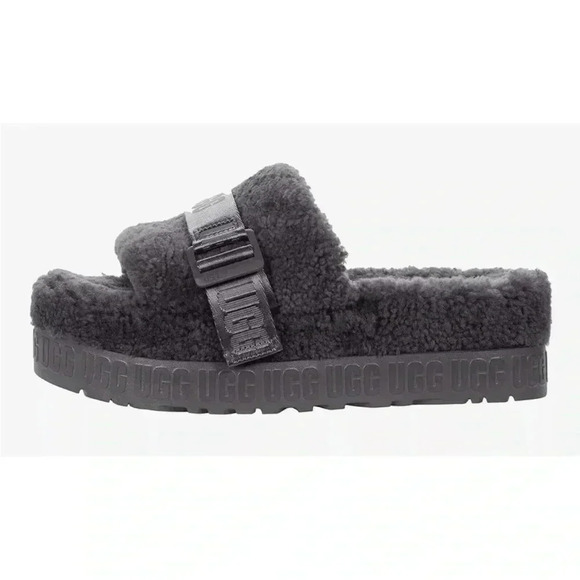 UGG Shoes - [US8]UGG  Black TREADLITE WOOL Lined Platform Sandal